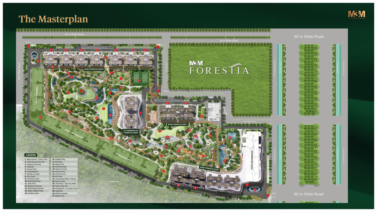 M3M Forestia masterplan